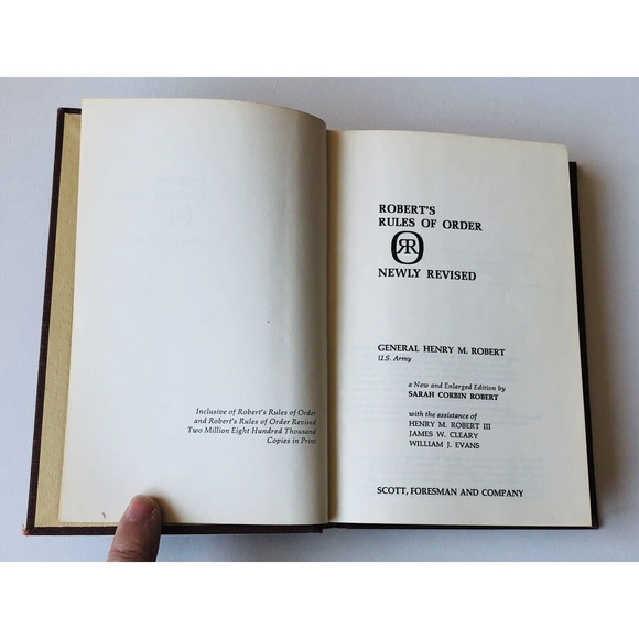 Vintage 1970 Robert’s Rules of Order HC Cloth Book Parliamentary Procedure Laws - Picture 5 of 14